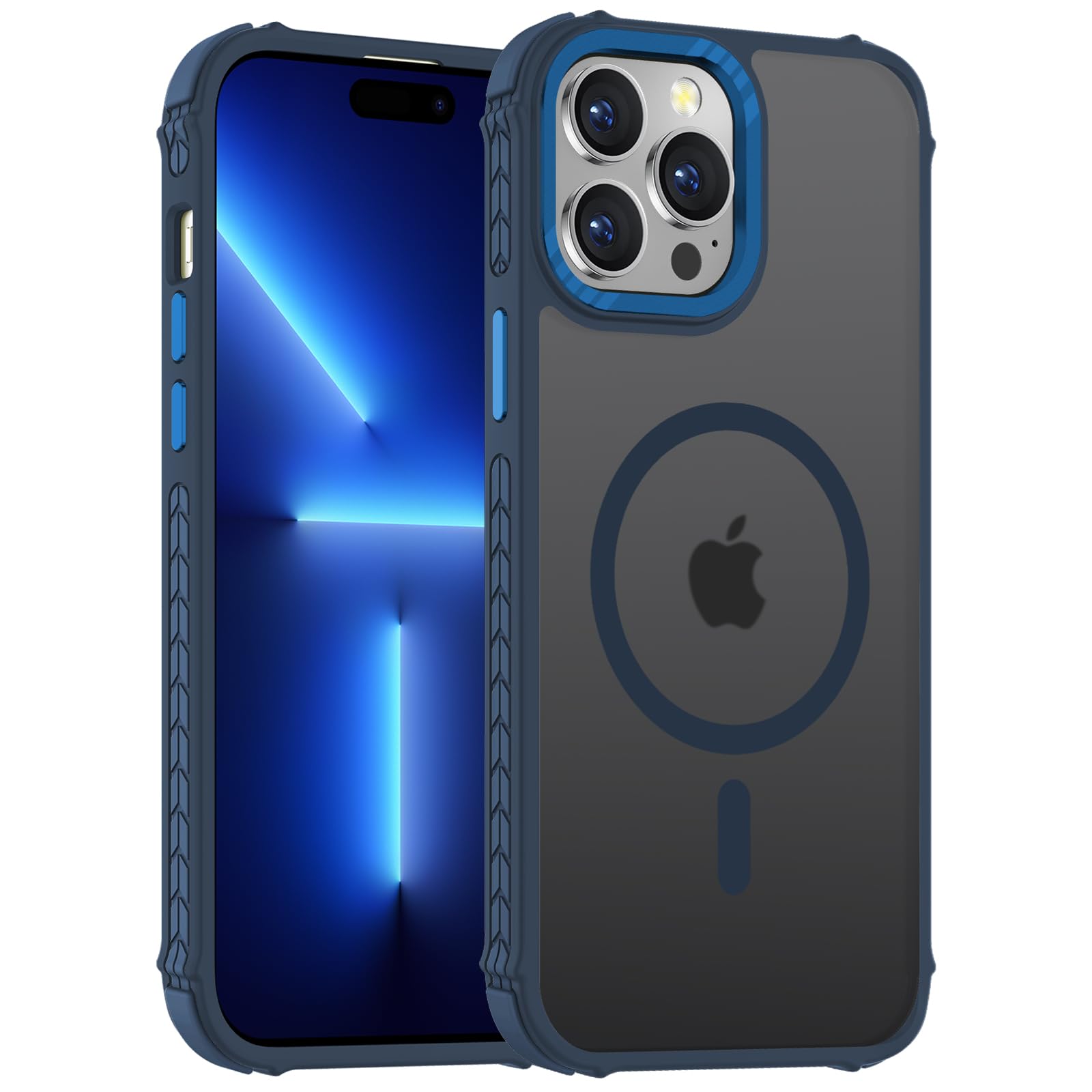 DEERLAMN Strong Magnetic Case for iPhone 13 Pro 6.1-Inch,[Compatible with Magsafe][Military Grade Drop Protection] Translucent Matte Shockproof