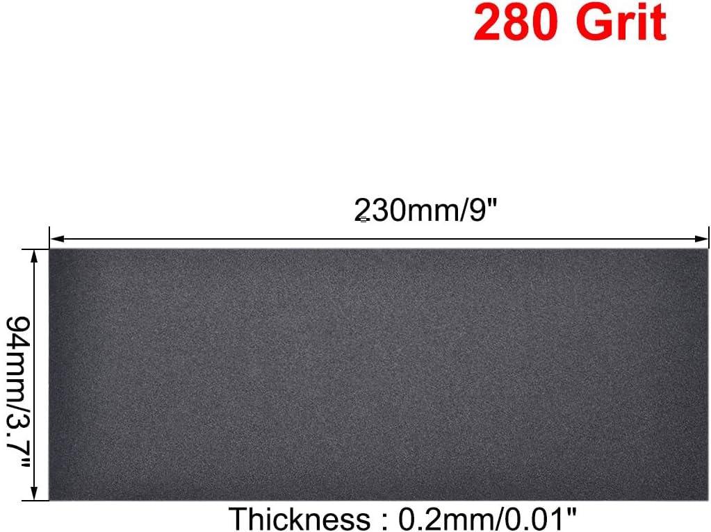 MACHSWON 9 x 3.6inch Wet Dry Silicone Carbide Paper Waterproof Sandpaper for Wood Furniture Finishing Metal Sanding 5pcs 280 Grits - Image 2