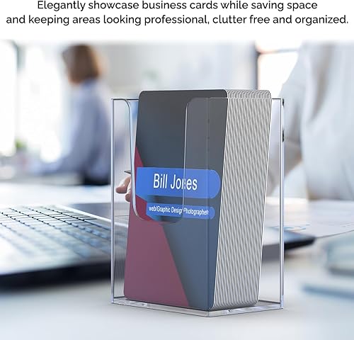 Miniatura 4 de Marketing Holders Paquete de 2 portatarjetas verticales de gran tamaño para tarjetas de cita de 2 x 3.5 pulgadas, contador de un solo bolsillo,