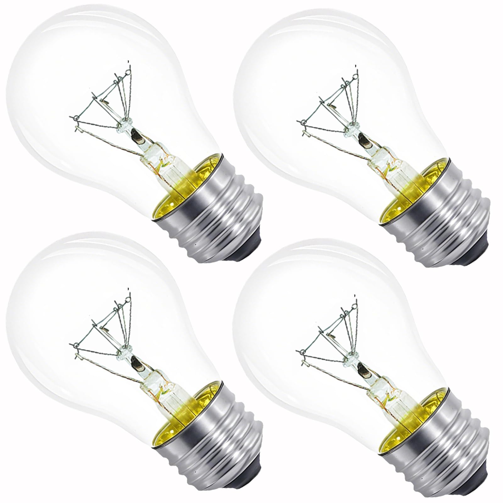 Lava Lamp Bulb 40W E26 Medium Base 120V A15 Appliance Oven Light Bulb for 16.3" Lava Lamp,Microwave Oven, Refrigerator, Over Stove Range Hood,High Temperature 300 Degrees Resistant,Warm White,4 Pack