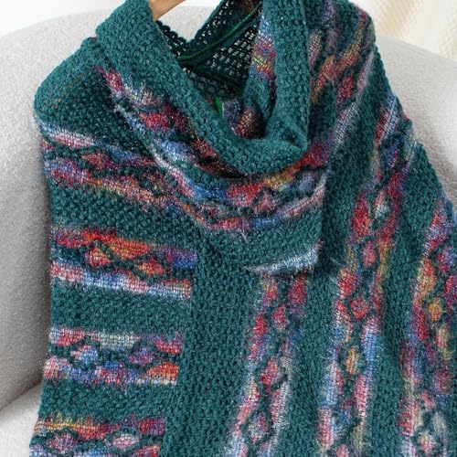 Women's Hooded Poncho Long Fringe Capes Boho Knit Shawl Wraps Mexican Hoodie Soft Asymmetrical Warm Pullover4