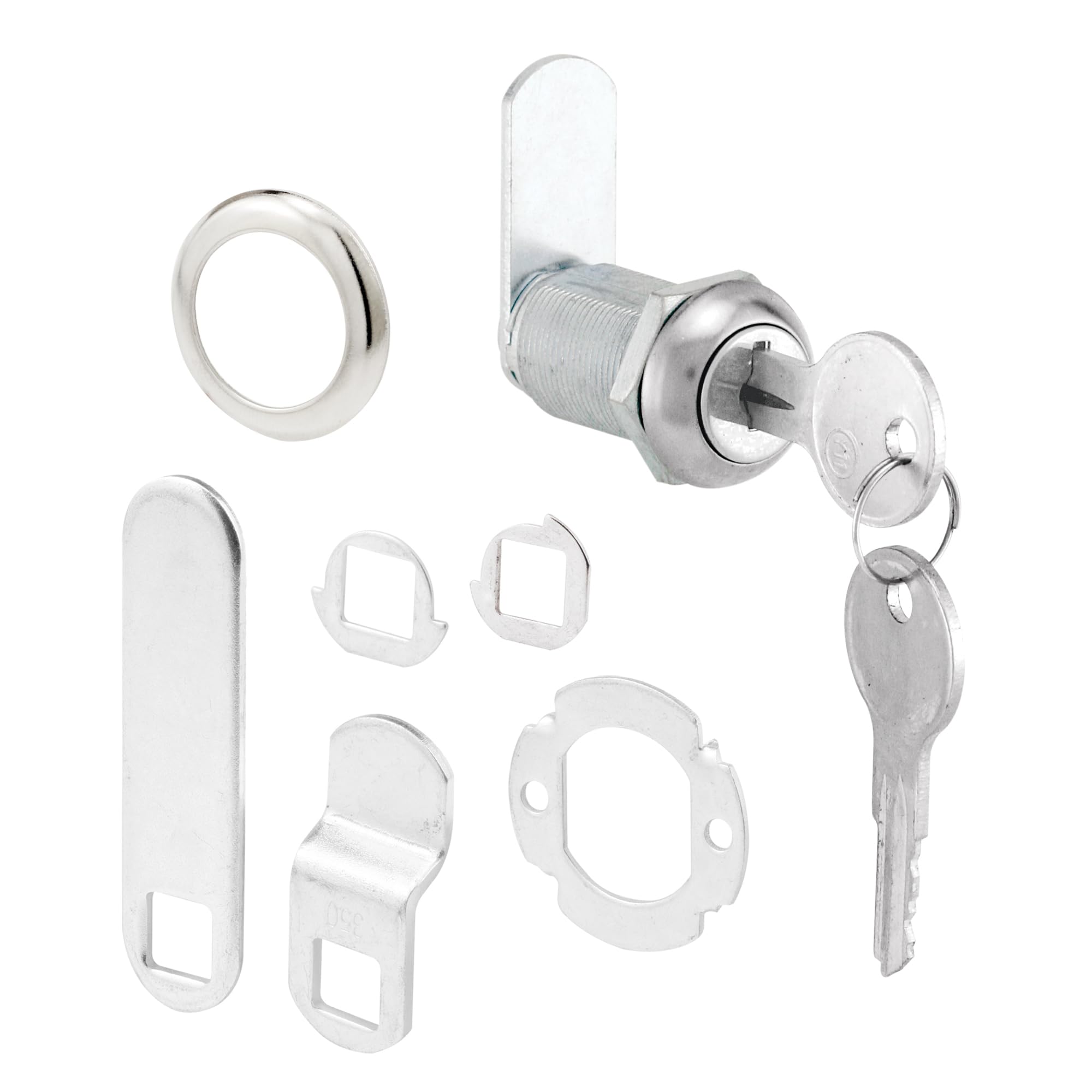 PRIME-LINE U 9945KA Drawer and Cabinet Lock, 1-1/8 in, Diecast, Stainless Steel, 13/16 in. Max. Panel