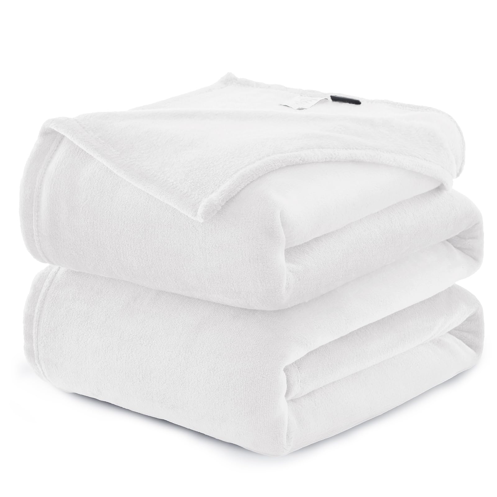 WAVVE Plaid Coperta Pile di Flanella 260gsm - 220x240 cm, Bianco - Pled Divano Pelosa Letto Matrimoniale King 240x220 - Copridivano di Microfibra Calda e Morbida