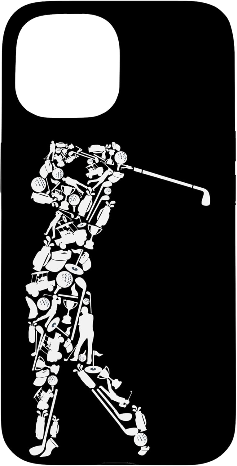 Golfer Silhouette Filled with Golf Things Case for iPhone 17