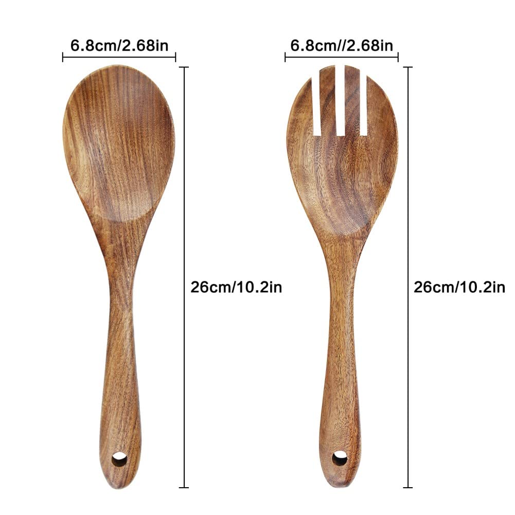 Wooden Salad Servers - Acacia Wood Set of 2 -3 Wooden Salad Servers - Acacia Wood Set of 2 -3