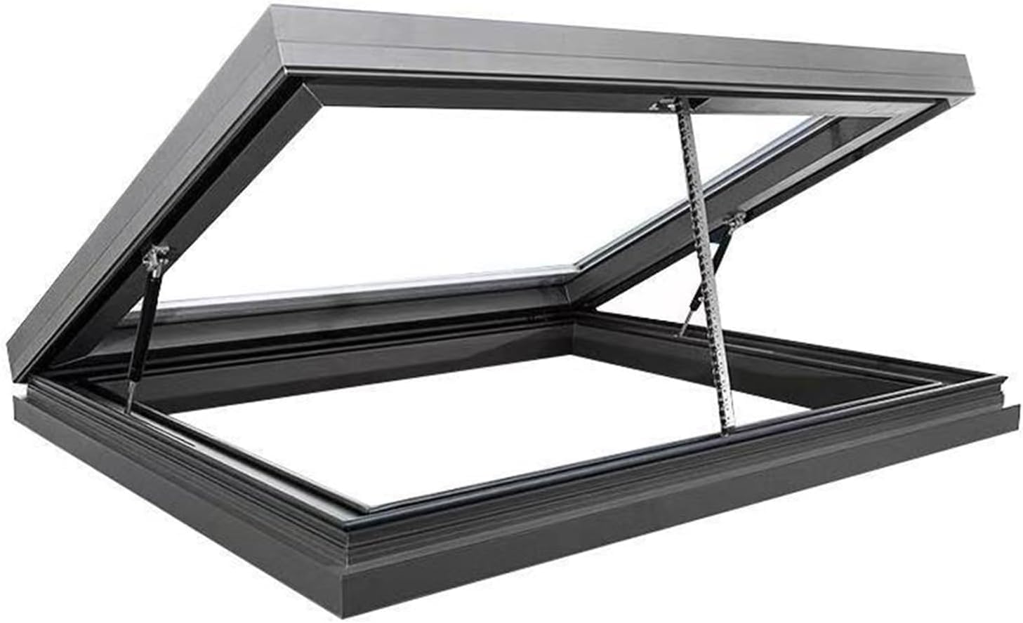 ocpcrn Aluminium roof Window, Electric Opening Device with Remote Control and rain Sensor, Waterproof roof Skylight(90x90cm/35.4x35.4in8.1)