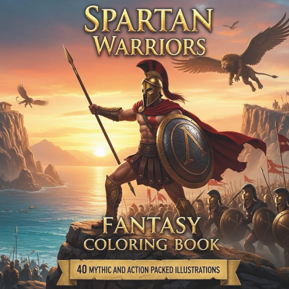Spartan Warriors Fantasy Coloring Book for Adults and Teens: 40 Mythic and Action Packed Illustrations Featuring Epic Battles, Legendary Heroes, and ... Myths And History Coloring Collection)