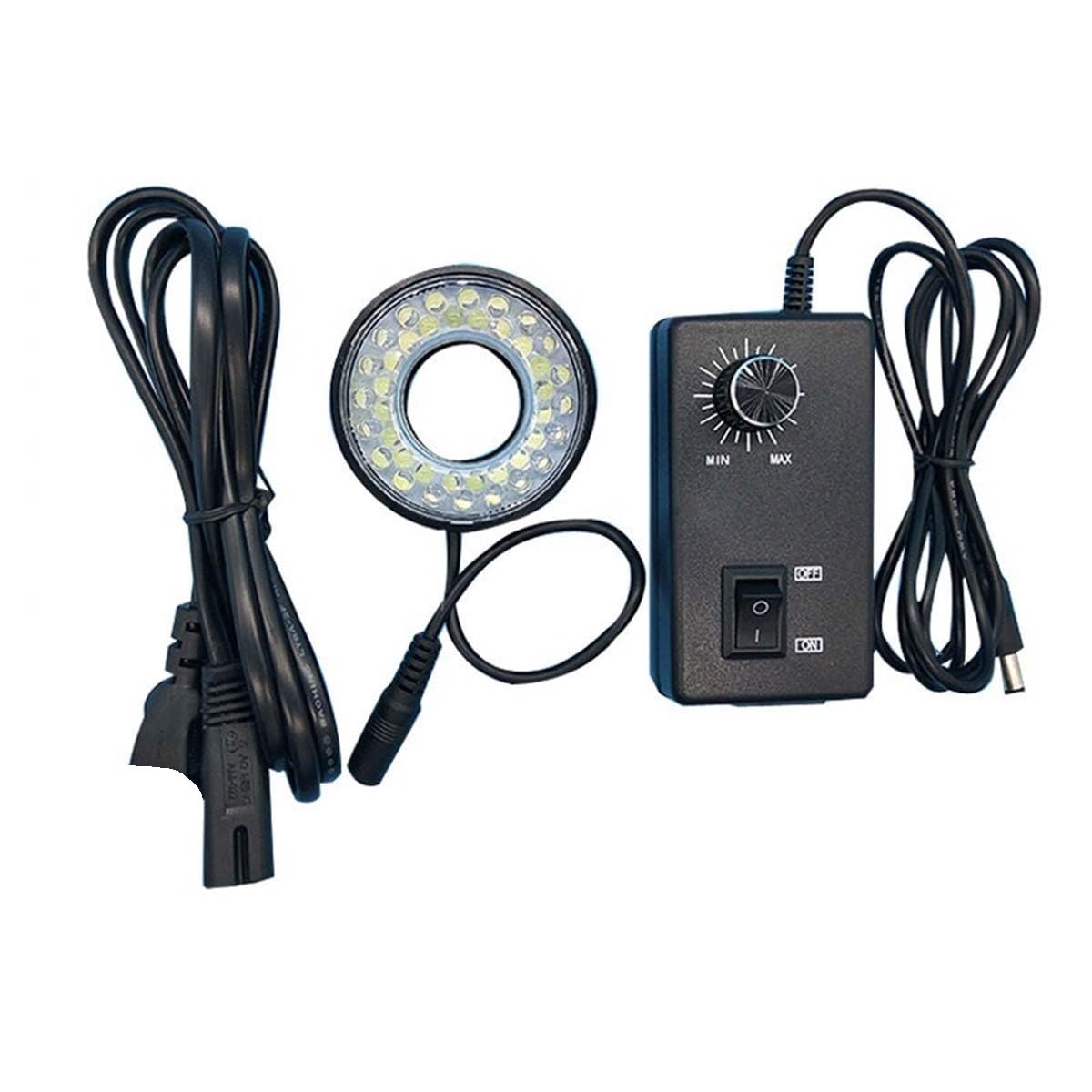 Accesorios para Microscopios 40 pcs LED Lámpara, lámpara de Anillo microscopio Industrial estéreo Ajustable