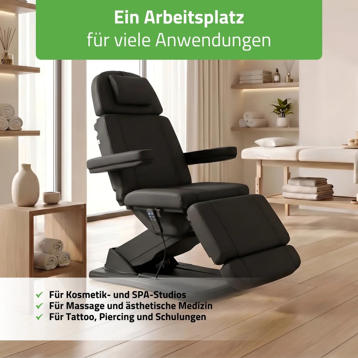 HABYS Kosmetikliege Elektrisch 5-Zonen Tavia (Schwarz)