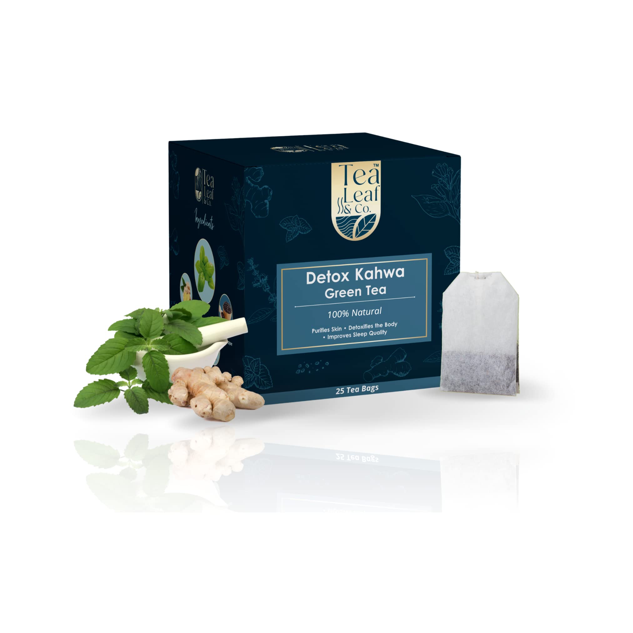 Tea Leaf & Co. Detox Kahwa Green Tea Improves Digestion & Immunity 25 Tea Bags Pack of 1