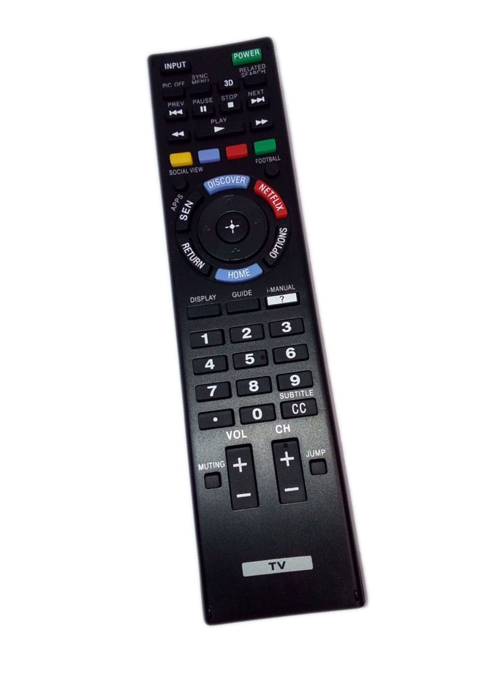 Replaced Remote Control Compatible for Sony KDL50W800B XBR-49X850B KDL55W950B XBR-79X900B KDL65W950B Smart LED HDTV with 3D and Netflix Button