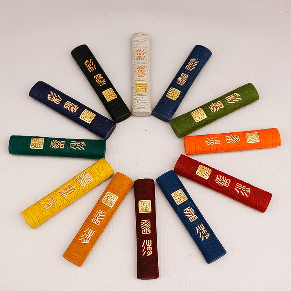 PAYNAN Lot de 12 bâtons d'encre de couleur chinoise pour calligraphie