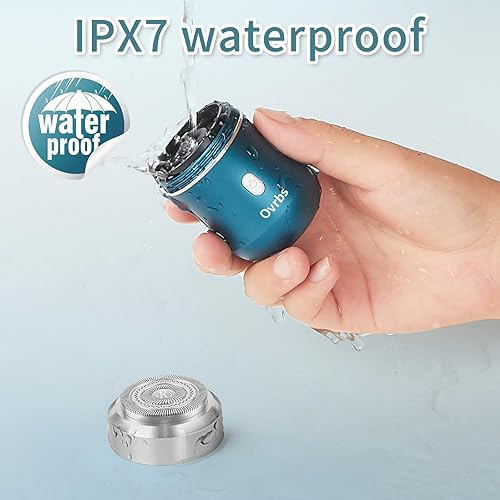 Miniatura 4 de Mini afeitadora eléctrica, cuerpo de aleación de aluminio, cabezal de afeitadora flotante 3D, carga tipo C, uso durante 45 días, IPX7 impermeable,