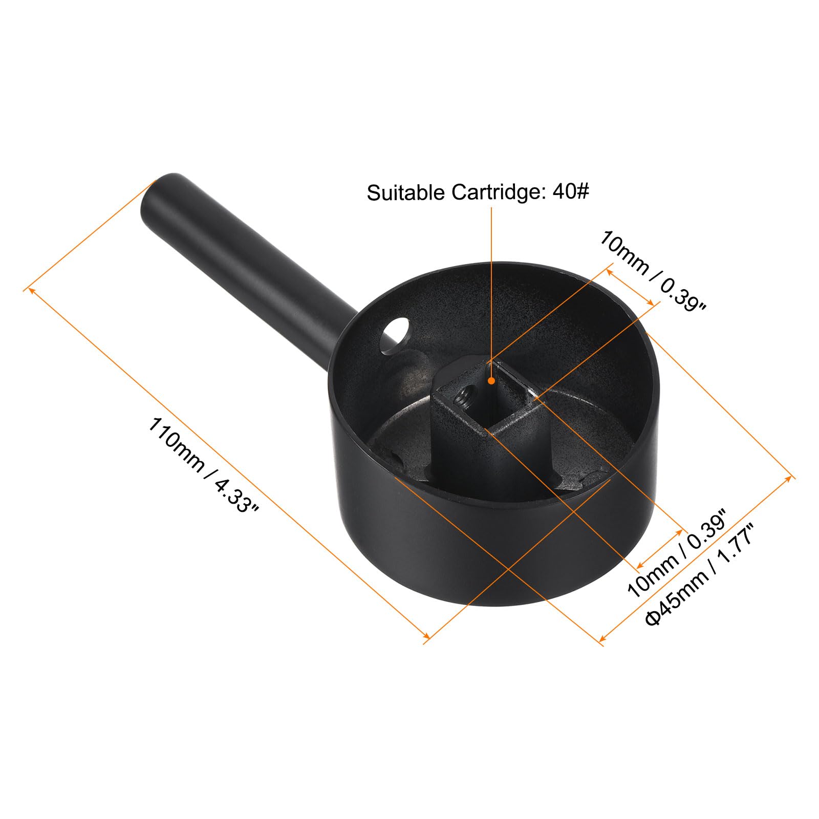 uxcell Poignée de robinet à levier unique pour cartouche de 40 mm, poignée de robinet de rechange en alliage de zinc pour cuisine, salle de bain, douche, 10,9 x 4,6 cm, noir