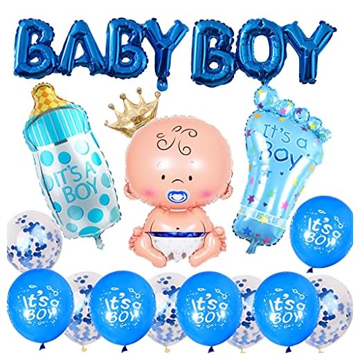 Deco de bebé niño, Deco de bebé niño, Es un niño globos, Deco de bebé niño, globos de plástico XXL como regalo para el nacimiento de un niño
