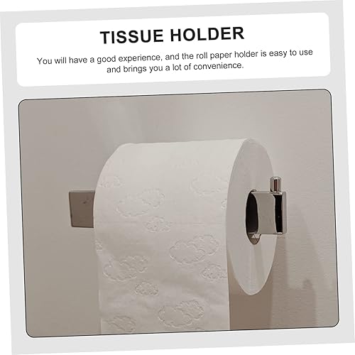 Miniatura 5 de Housoutil 1 soporte para rollo de papel higiénico mate funcional sobre el tanque, estante de papel para baño, sin perforaciones, elegante soporte