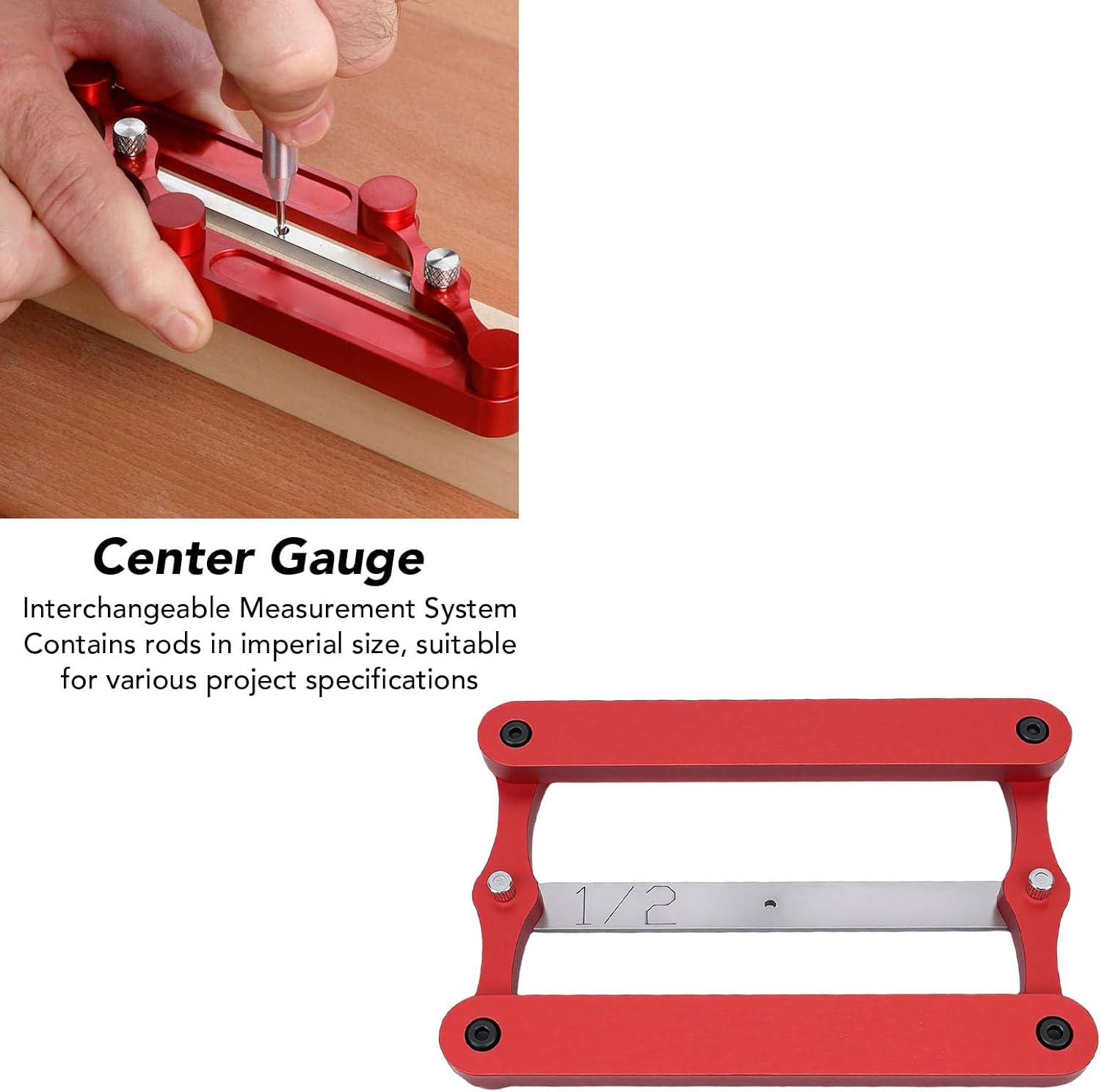 Center Gauge Tool Woodworking Center Finder Woodworking for Drilling Joinery Marking