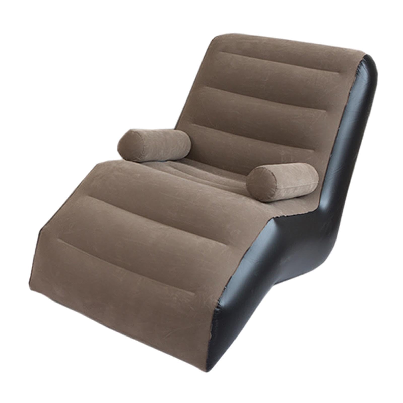 Inflatable Chair Sofa PVC Soft Folding Lazy Sofa for Home Bed Indoor Outdoor Brown-image-16