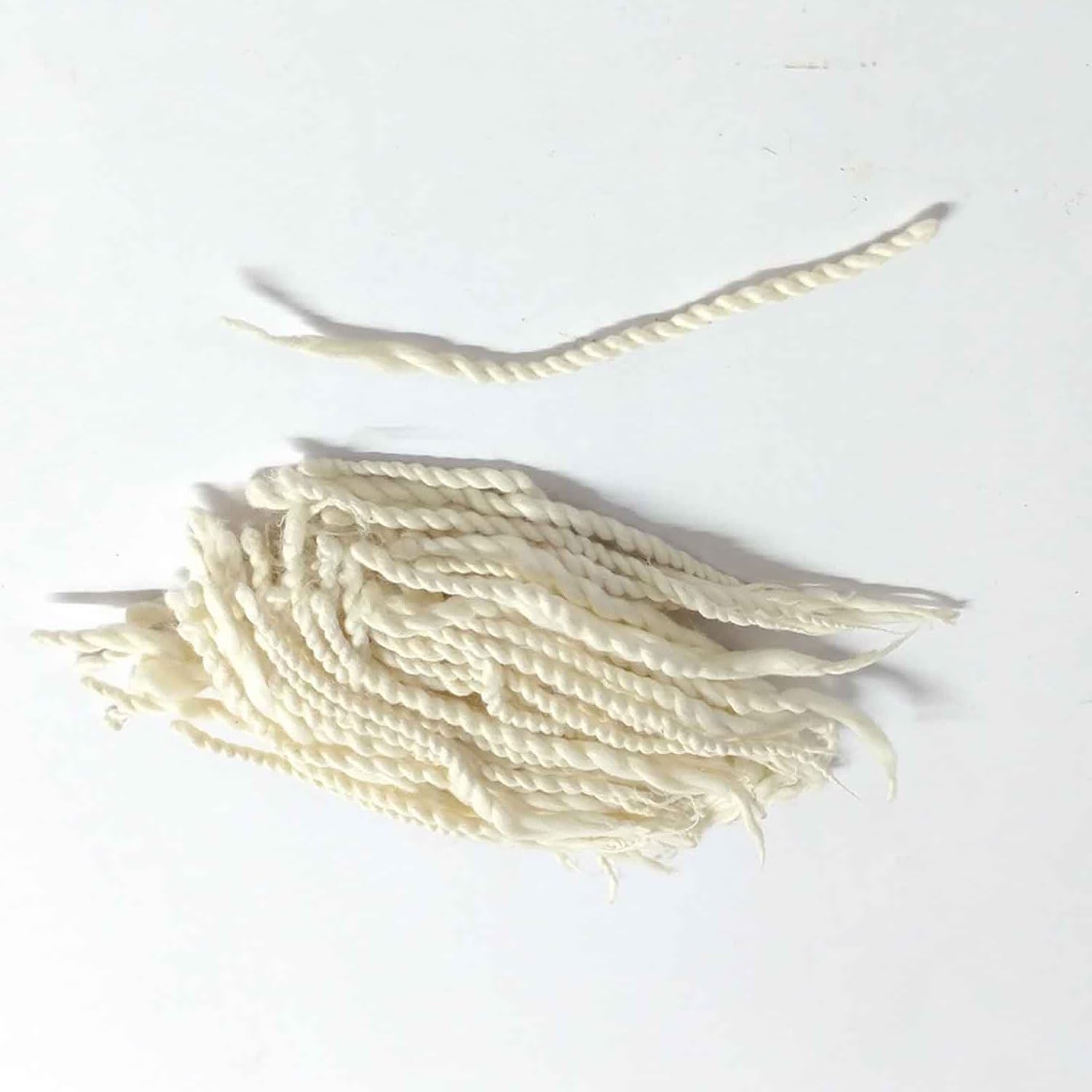 Hand-Made Long Twisted Pure Cotton Wicks - || Arti Navratri Special Lambi Diya Jyot Batti | Jot Wick | Deepam Vattulu Pooja Articles | Puja Aarti Rui Batti Pack of 150 Approx-image-5