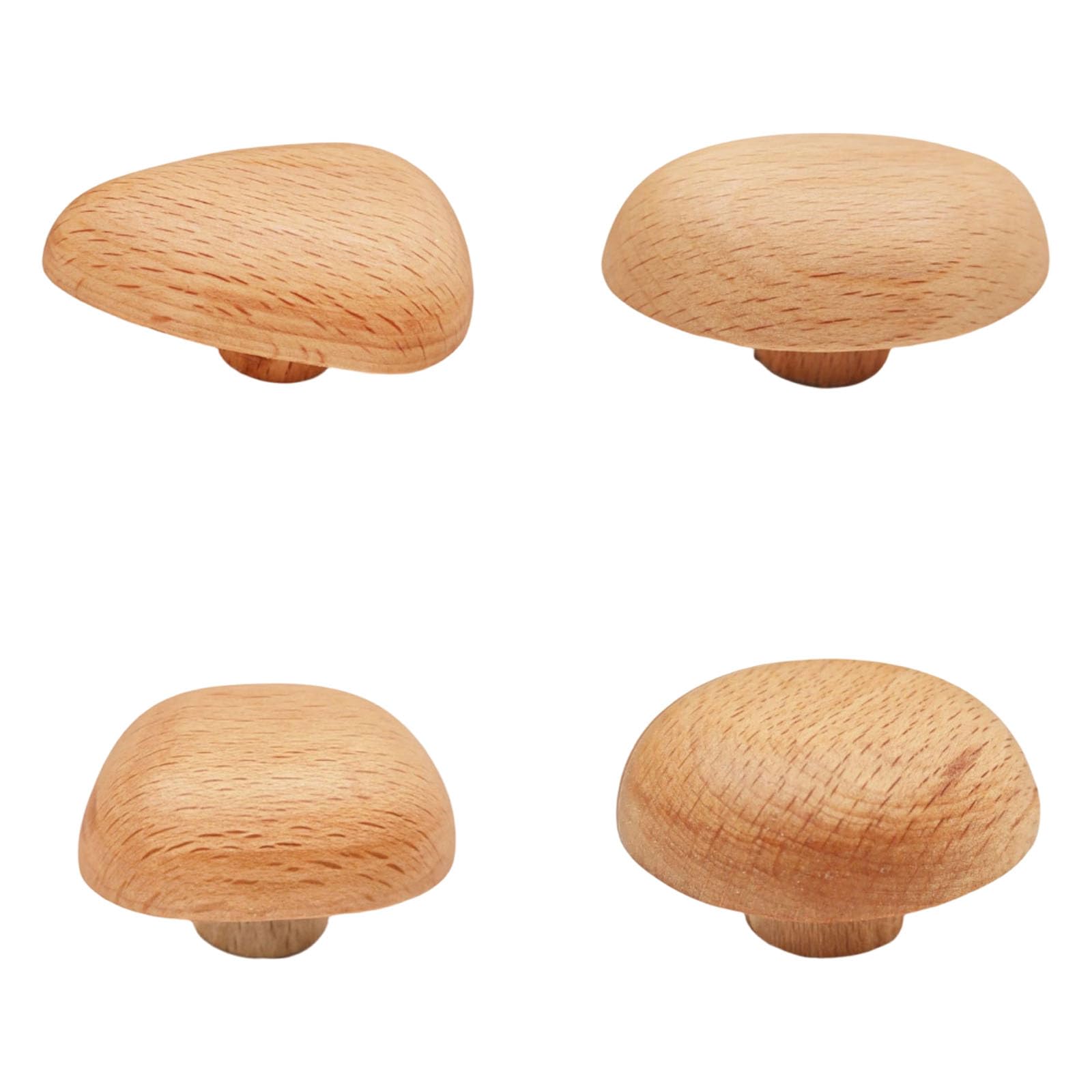 ZEPFJHE 4Pcs Wooden Nordic Stone Hooks with Adhesive for Wall Mounting in Bathroom & Entryway Natural & Beech Finish Wooden Wall Hooks