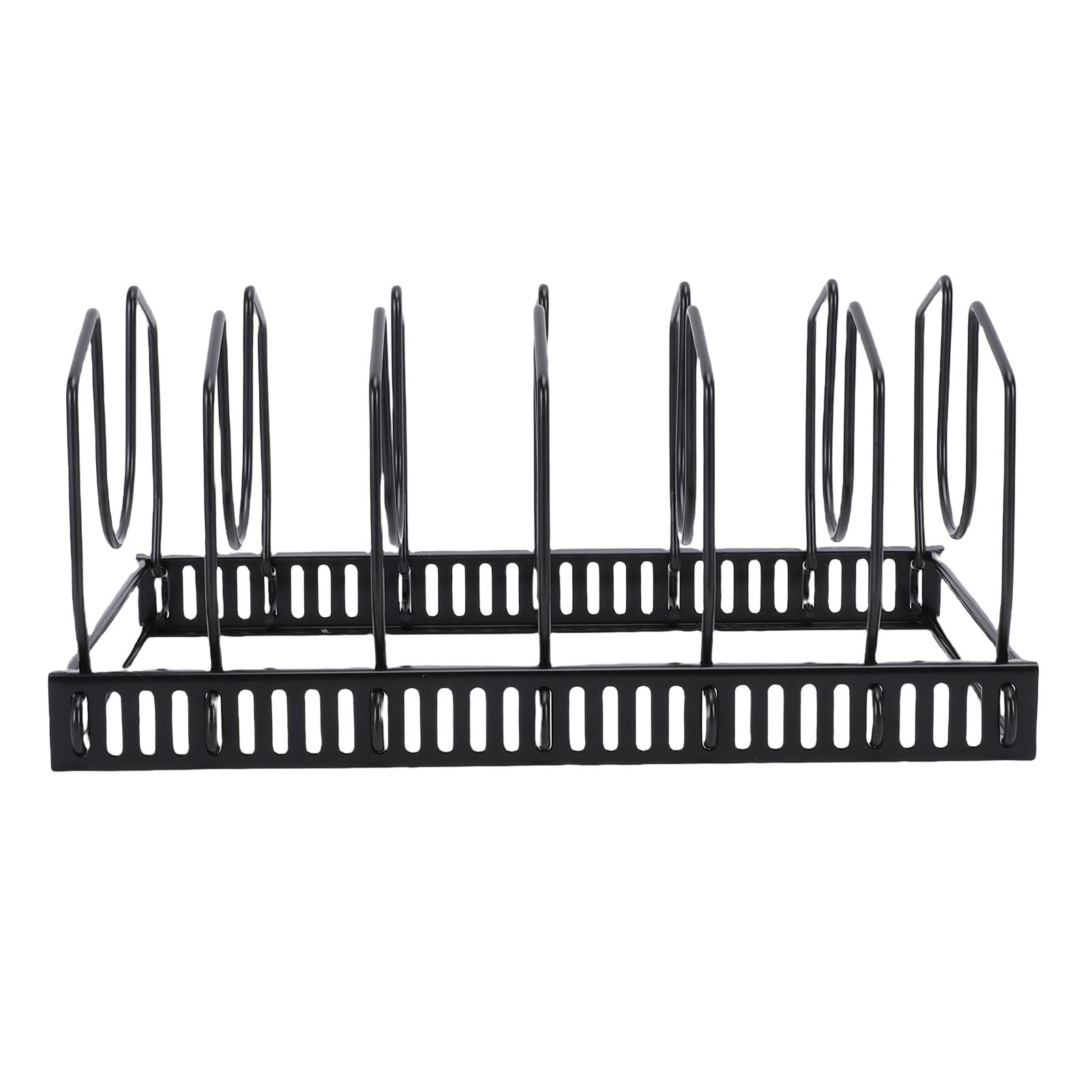 Wakects Organizzatore per Pentole, Portaoggetti Regolabile in Metallo per Pentole e Padelle con 7 Divisori, Soluzione Salvaspazio per per 11,4 X 7,5 X 5,1 Pollici (BLACK)
