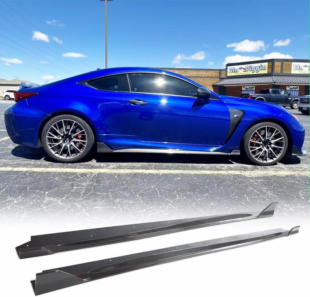 RCF Carbon Fiber Side Skirts Compatible with Lexus RC F Coupe 2 Door 2015-2018 Car Side Skirt Extension Rocker Panel Factory Outlet