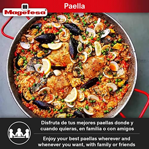 MAGEFESA-Carbon-paella-pan-24-in-60-cm-and-19-Servingss-made-in-Carbon-Steel-with-dimples-for-greater-resistance-and-lightness-ideal-for-cooking-outdoors-cook-your-own-Valencian-paella