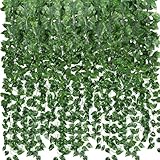 CEWOR 36 Pack 252ft Artificial Ivy Greenery Garland, Fake Vines Hanging Plants Backdrop for Room Bedroom Wall Decor, Green Leaves for Jungle Theme Party Wedding Decoration