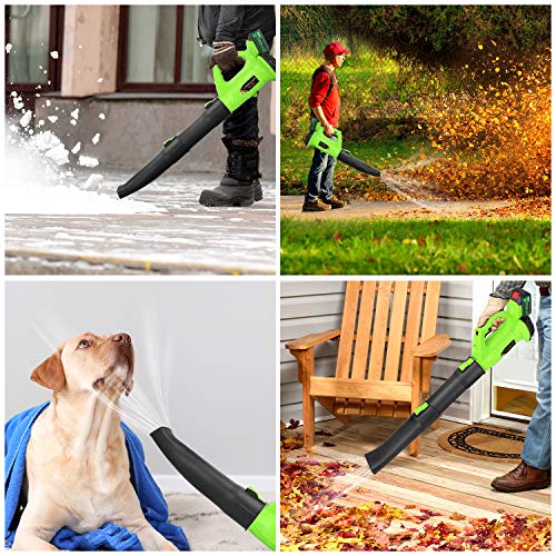 Cordless Leaf Blower - BHY 21V Electric Leaf Blower with 4.0Ah Battery, 2 Adjustable Tubes and 6 Adjustable Speeds, Handheld Leaf Blower for Leaves, Snow Debris,Yard, Work Around The House - Thumbnail 5