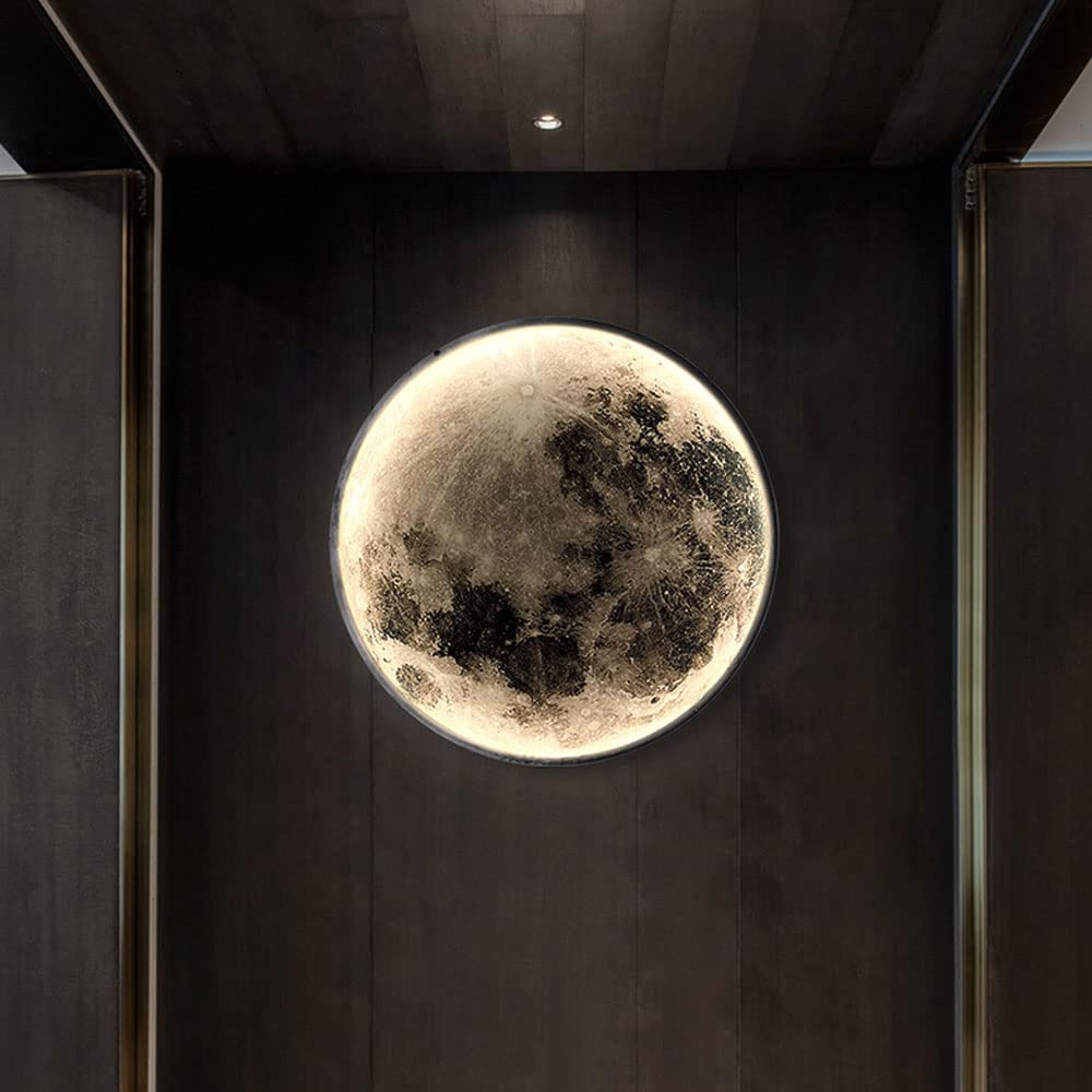 Applique da Parete Moderne a LED, Lampada lunare Creativa, Lanterna Universo, luci da soffitto per Camera da Letto, Soggiorno, Sfondo Decorativo tricromatico, 19,68 Pollici