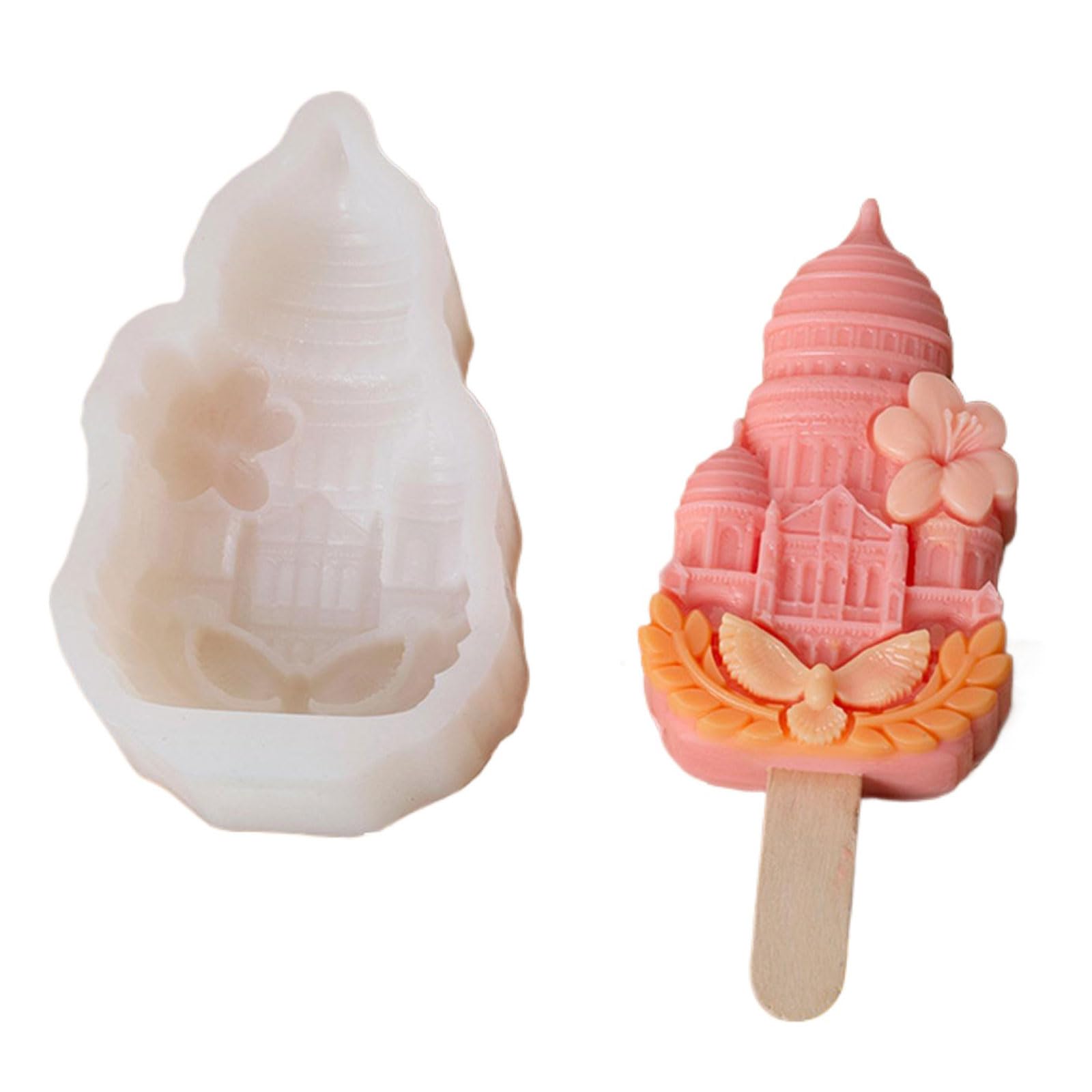 Moldes for paletas con forma de flor, moldes for helado, textura silicona, suministros for postres(A)