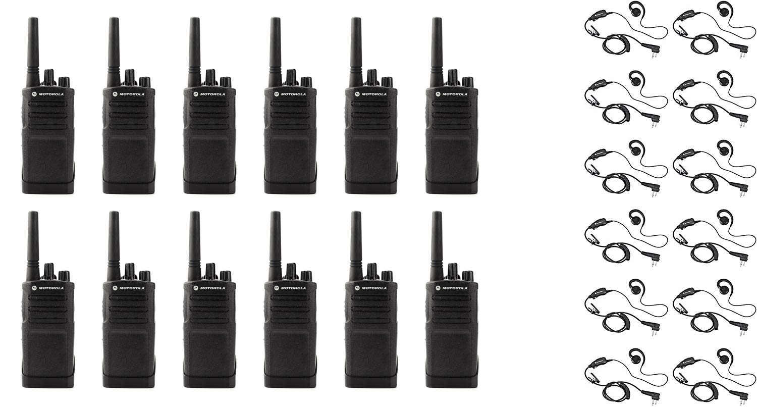 RMU2080 UHF 2 Watt 8 Channel Business Two-Way Radio with HKLN4604 C-Ring Headset 12 Pack