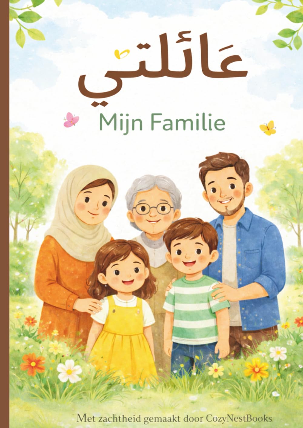 Arabische Wörter lernen: Familie - Arabisch-niederländische Vokabelübungen für junge Kinder und Anfänger mit Nachspurübungen und Familienbaum-Illustrationen