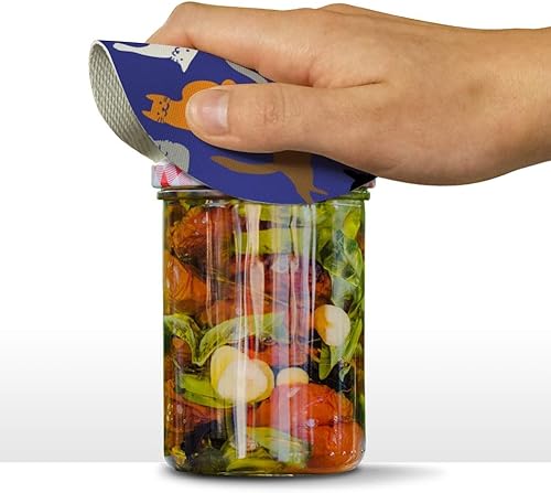 Miniatura 2 de Abridor de tapa de agarre de tarro redondo de goma antideslizante con diseño de gato loco