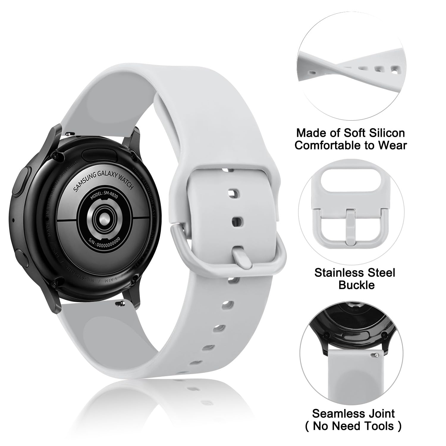 AK Pack 3 Watch Bands 20mm 22mm for Women Men Replacement Straps Band for Smart Watch soft skin-friendly silicone quick release - Image 4
