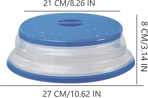 Miniatura 2 de Cubierta plegable para salpicaduras de microondas, cubierta para placa de microondas con ventilación de vapor, silicona y plástico (morado claro,