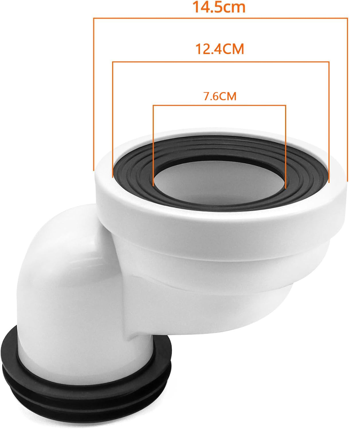 YGHSZ 100mm Toilet Offset pan Connector PVC Waste Pipe Connector - Image 2