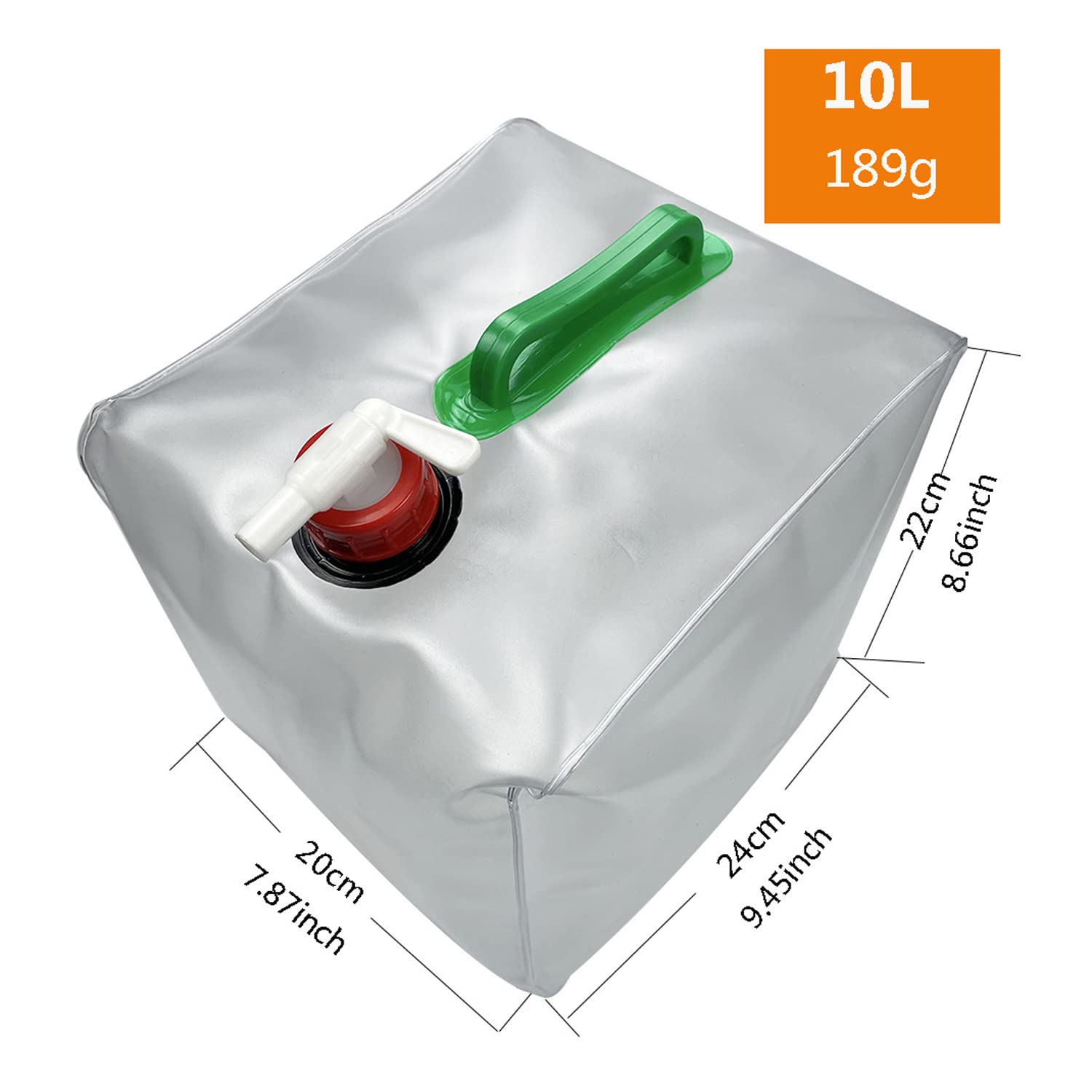 Faltbare Wasserkanister BPA Frei, Camping Wasserbehälter mit Hahn, Lebensmittelecht Wassertank mit Griff, Trinkwasserkanister für Reise Auto Outdoor, 2 Stück