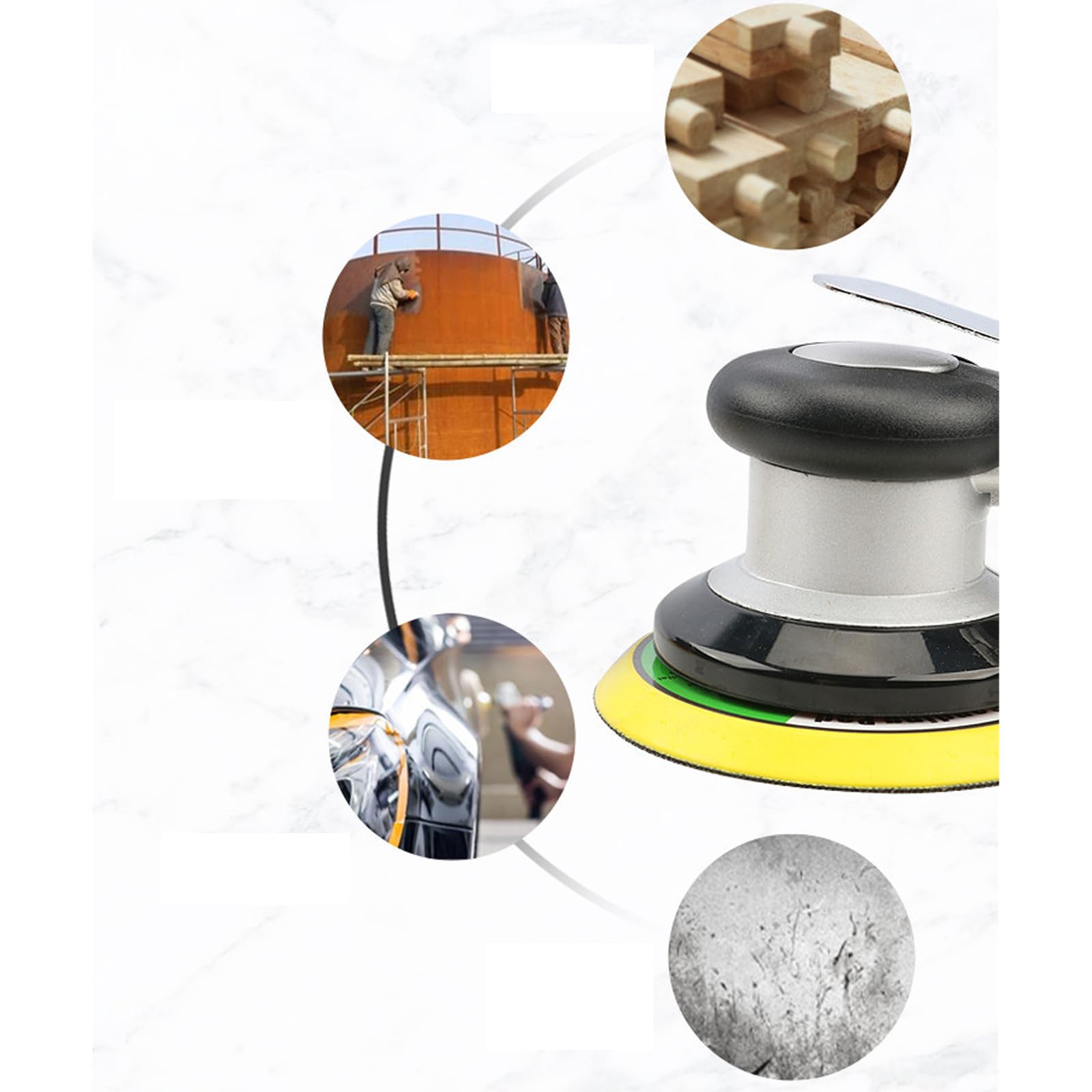 RGYBAO 5/6inch Pneumatic Sander Pneumatic Tool for Precise Sanding Polishing 13500rpm Pneumatic Sander for Car Polishing