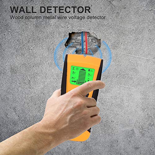 Alician 3 in 1 Metal Detector Find Metal Wood Studs AC Voltage Live Wire Detect Wall Scanner Electric Box Finder Wall Detector(Without Battery) Yellow (LCJ00526) - Thumbnail 4