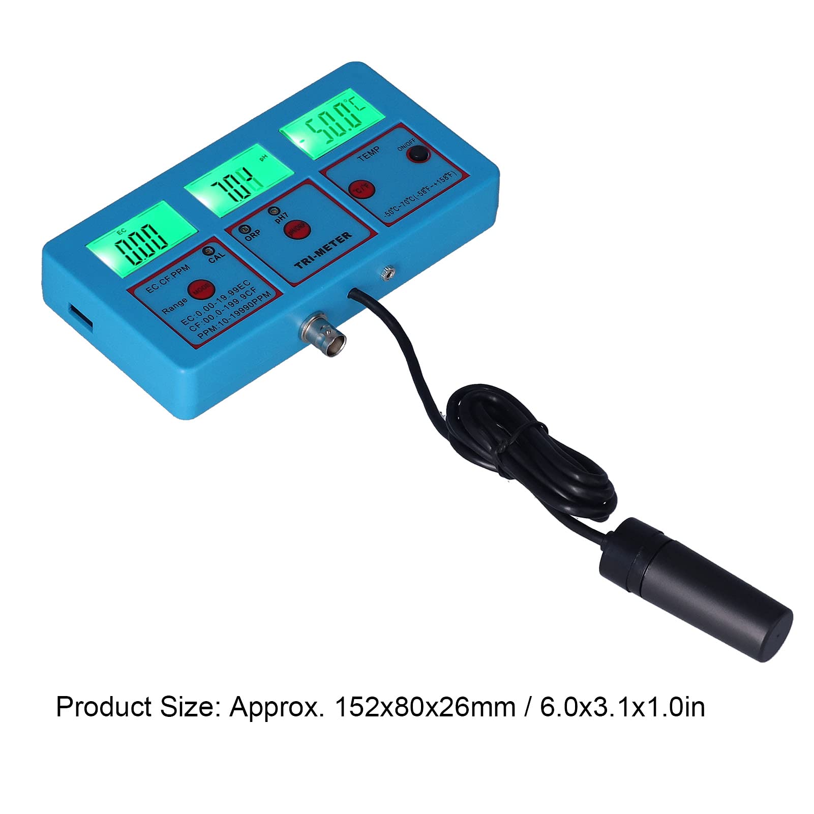 Alvinlite Tester della qualità dell'Acqua, Monitor della qualità dell'Acqua multiparametro Display LCD retroilluminato ORP PH EC TDS CF Temp Tester(EU 220V)