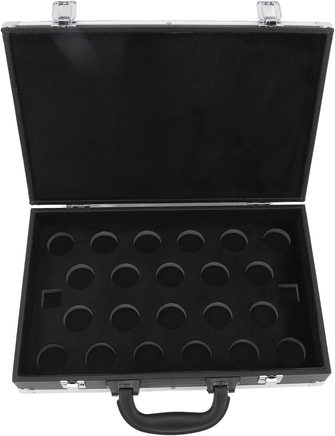 Ymiko Lightweight Billiard Balls Storage Box, Portable Aluminum Alloy PU Cover Carry Case with Foam, 22 Ball Capacity, for Billiards, Other Sports, Small Items
