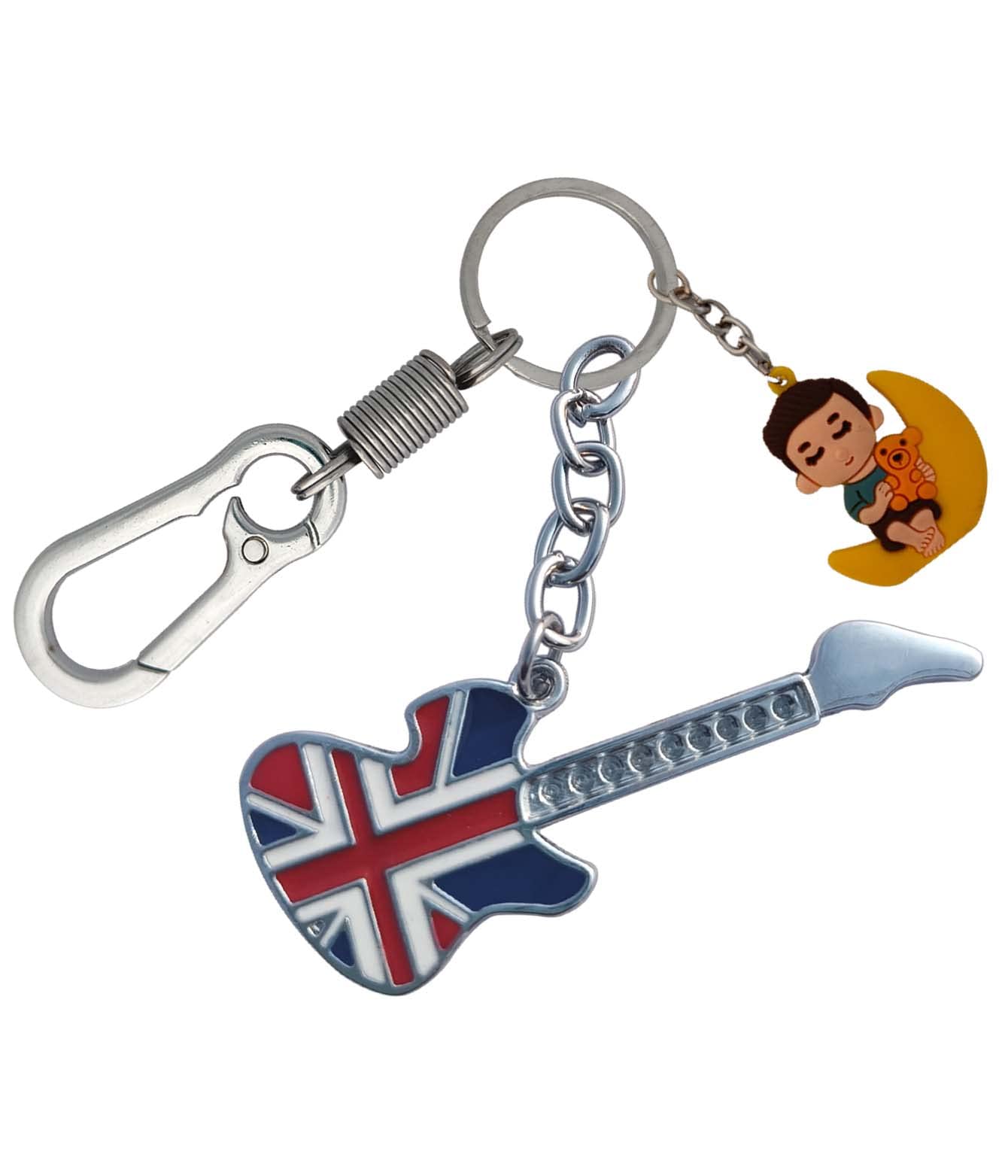 Shoky Looks Multicolor Guitar With Boy Sitting Moon Locking Lock Use To Men, Women Key Chian-picture-10