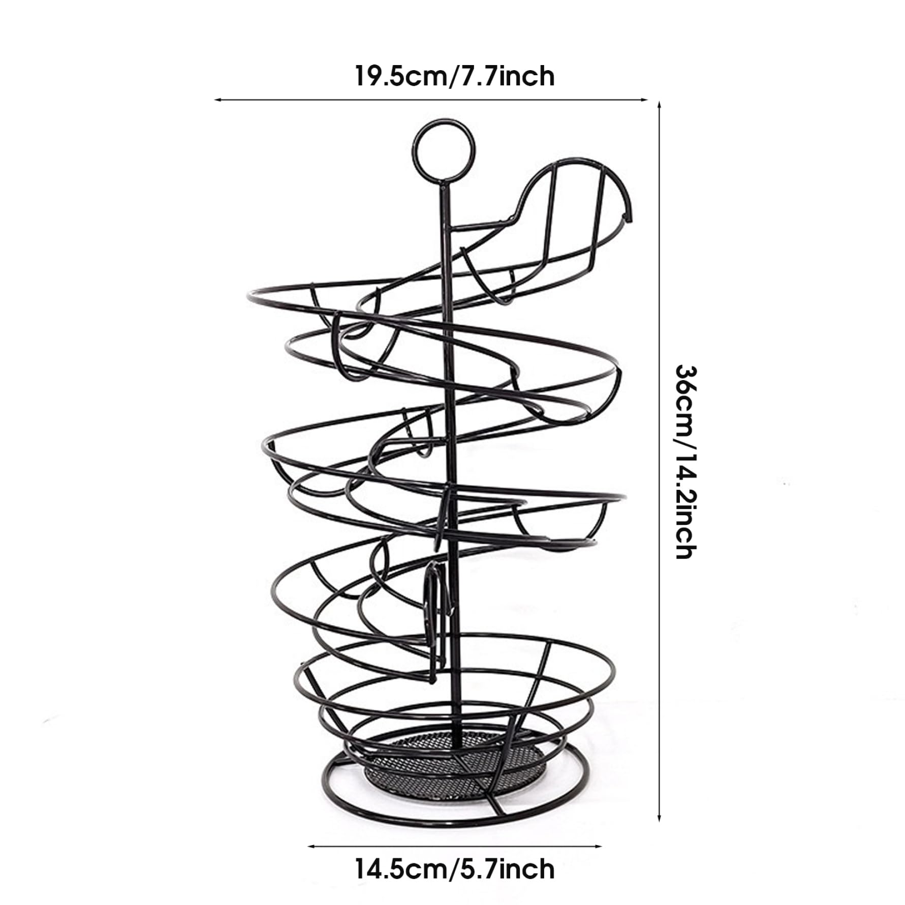 Encimera con Soporte para Huevos en Espiral, Estante metálico para Huevos, dispensador Compacto de Frescos, Organizador de encimera para Cocina