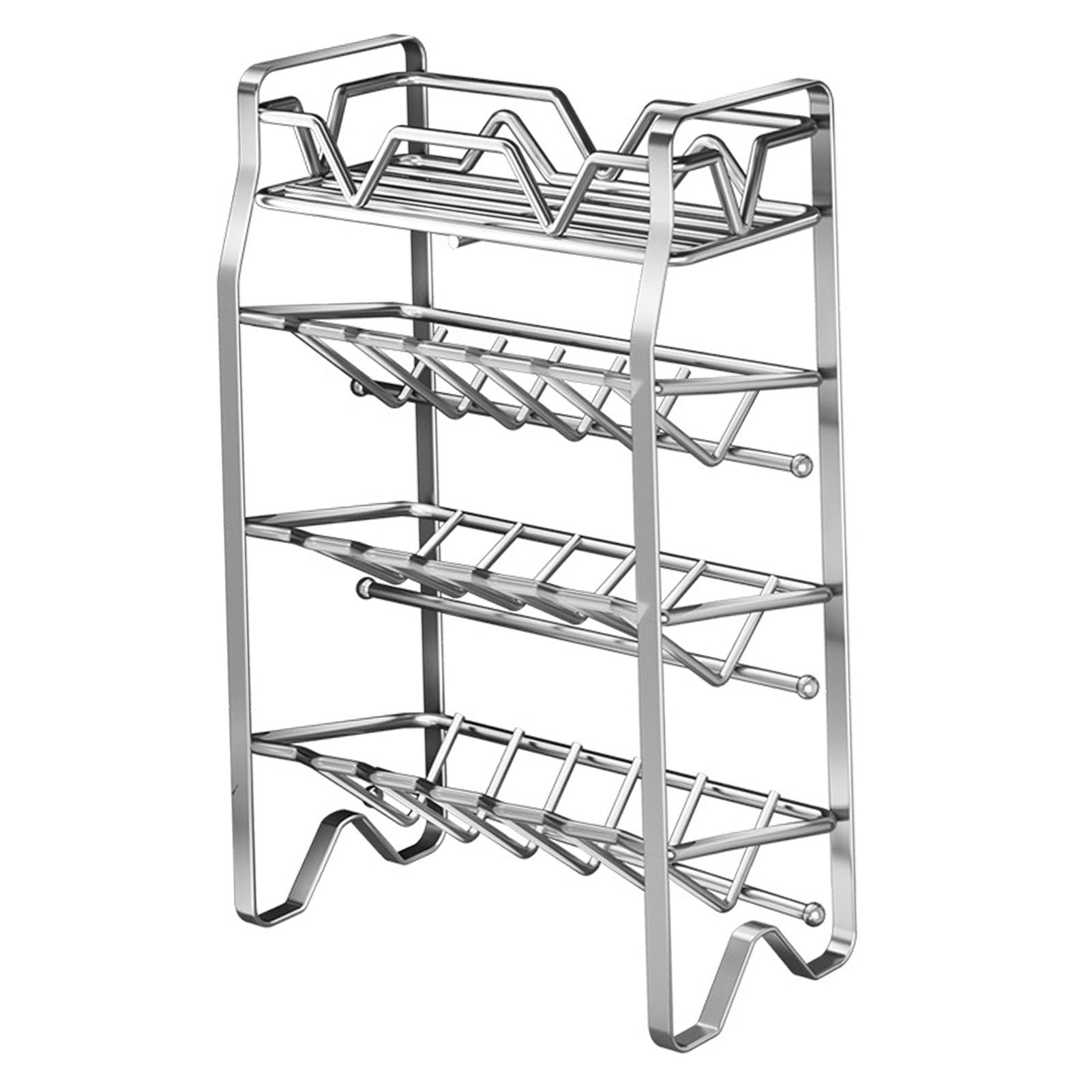 Yosoo Health Gear Organizador de Estantes para Especias, Soporte para Botellas de Condimentos de Acero Inoxidable, Instalación de Almacenamiento en Encimera de Múltiples Capas, Gratuito para Uso en