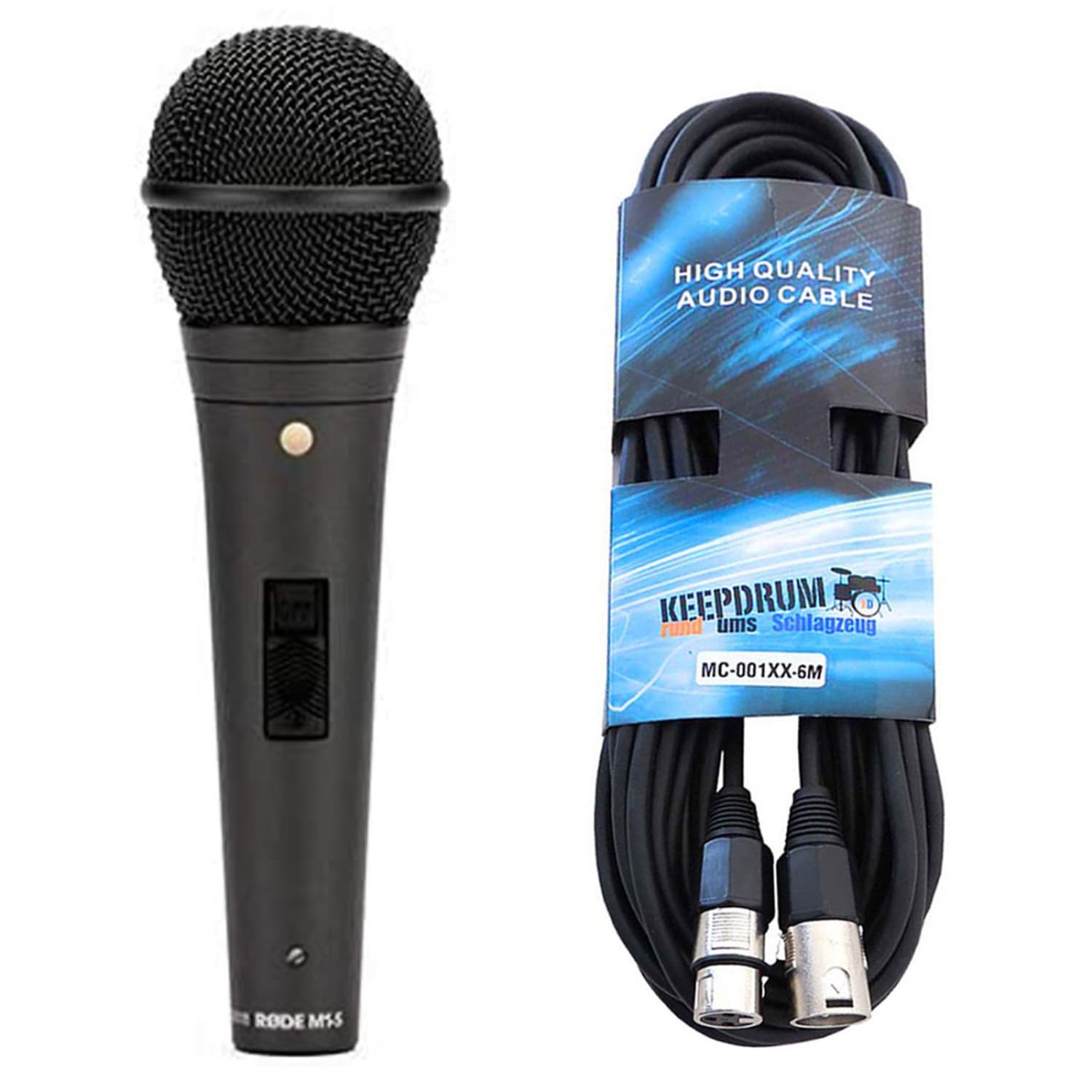 Rode M1-S Dynamisches Mikrofon für Gesang und Live-Auftritte mit keepdrum Mikrofonkabel