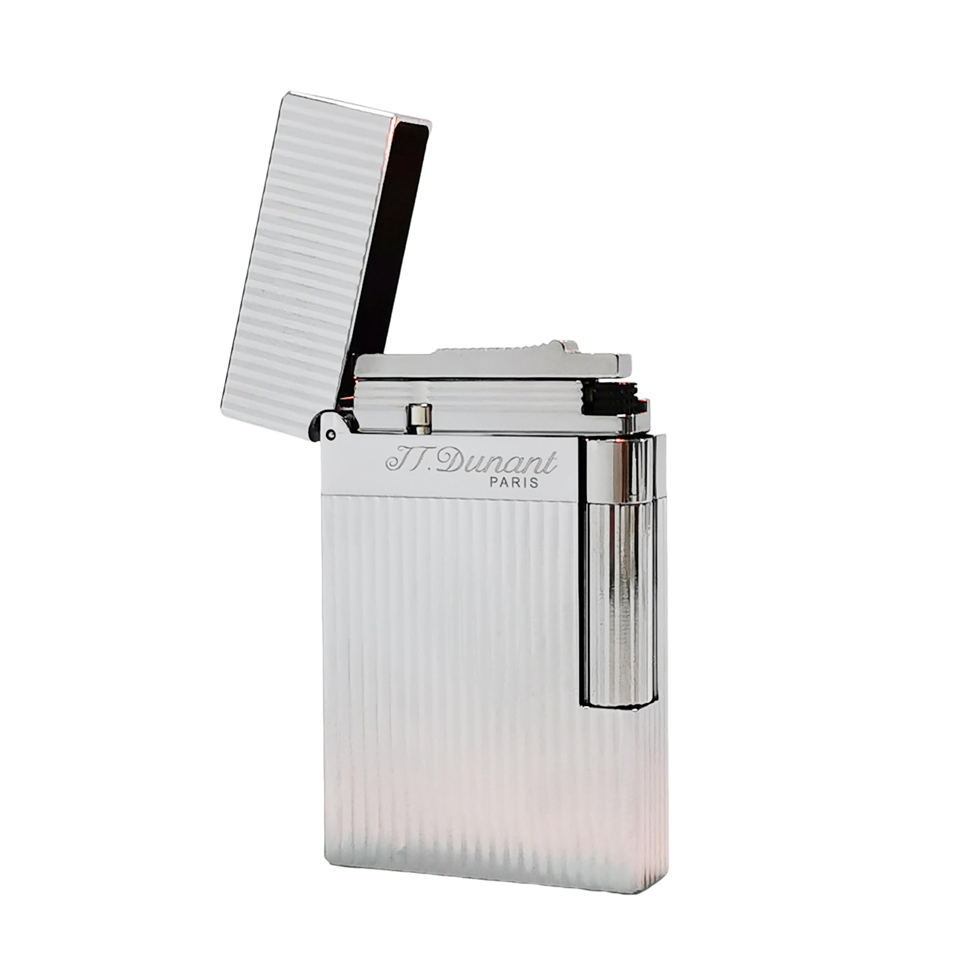 Classic Lighter Vertical Lines Silver Lighters Soft Flame Refillable lighters That Ping Gift for Men Dad Boyfriend