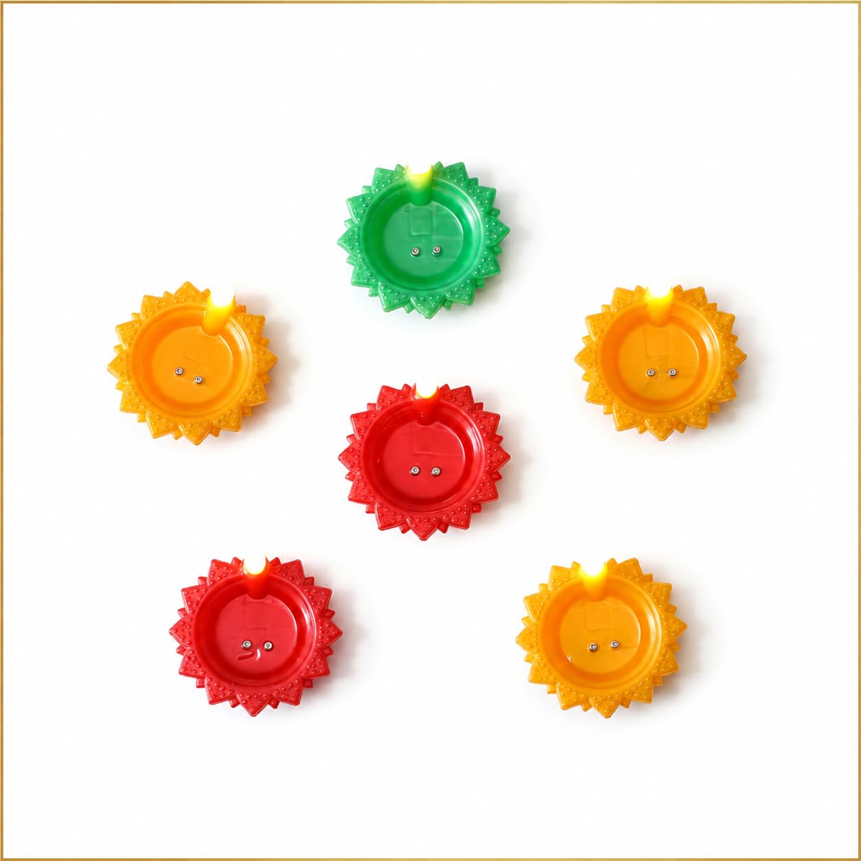 6-Pack Flower Water Sensor LED Diyas Candle, Multicolour | Warm Flickering Light, 50+ Hours Battery Life, No Oil or Smoke, Reusable Design, Festival Home Decor-image-35