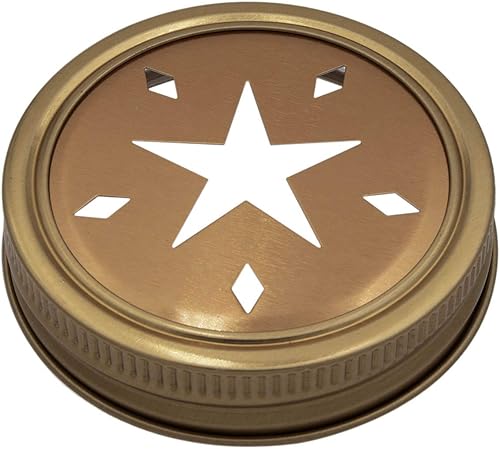 Miniatura 2 de Copper Star - Tapa recortada para tarros de masón, bola, conservas (paquete de 10, boca regular)