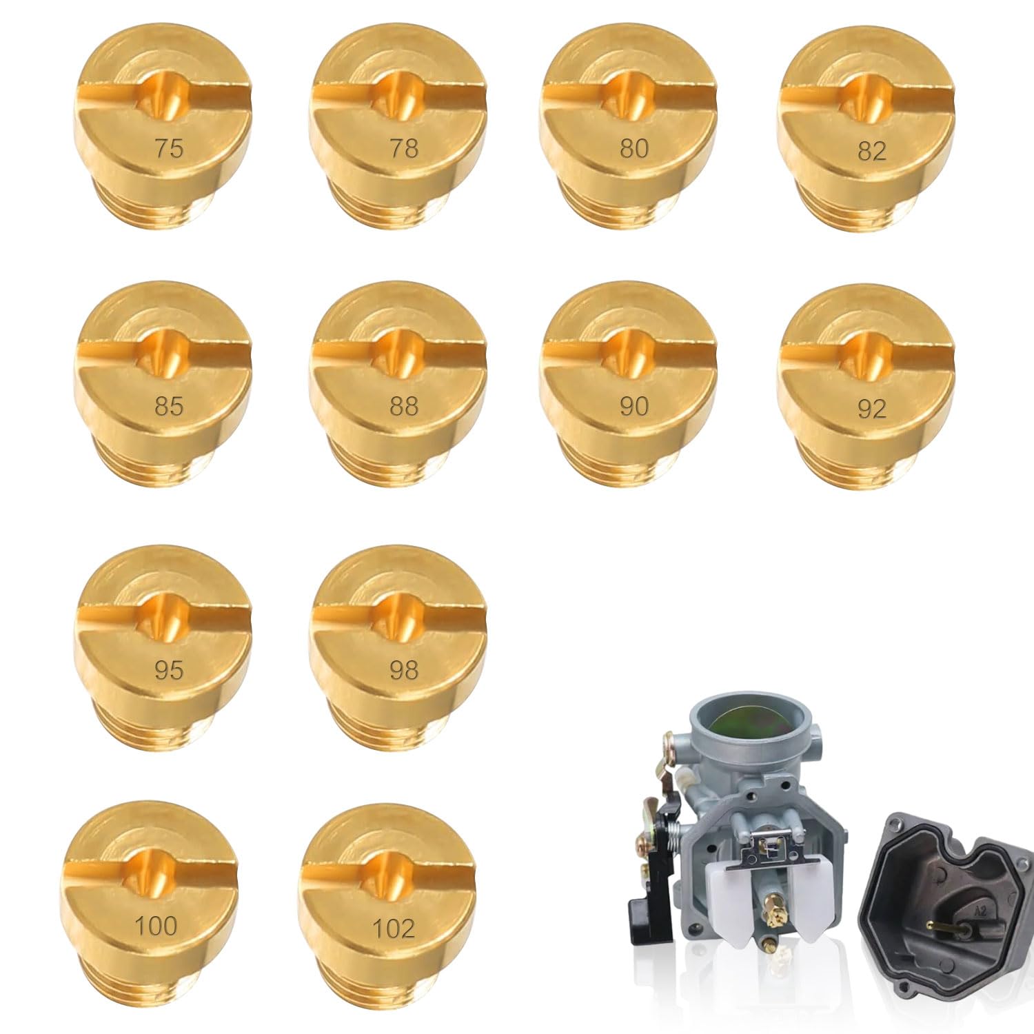 12PCS Kit carburatore a getto principale 5mm Compatibile 75/78/ 80/82/85/88/90/92 /95/98 /100/102 Per Dellorto Carburatore Accessori Phbg Ad/Ds HQL0025